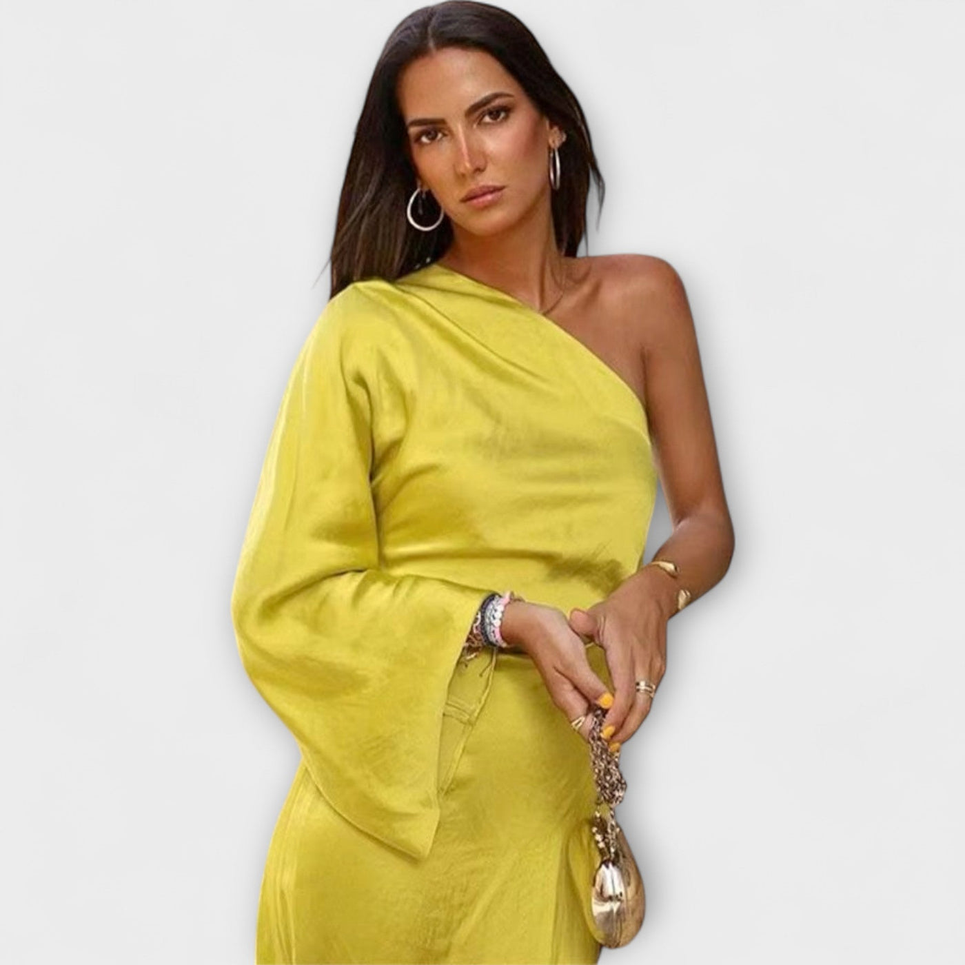 Mariosa – Vestido Maxí de Un Hombro