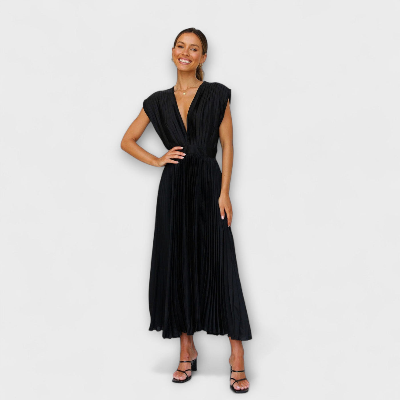 Florida – Vestido plisado con escote en V