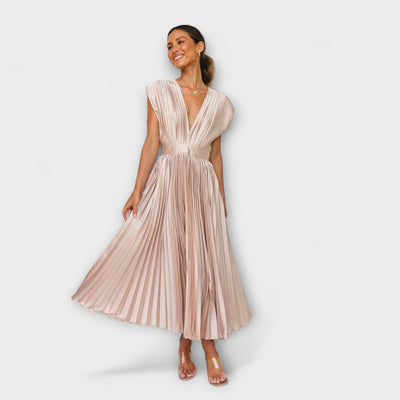 Florida – Vestido plisado con escote en V