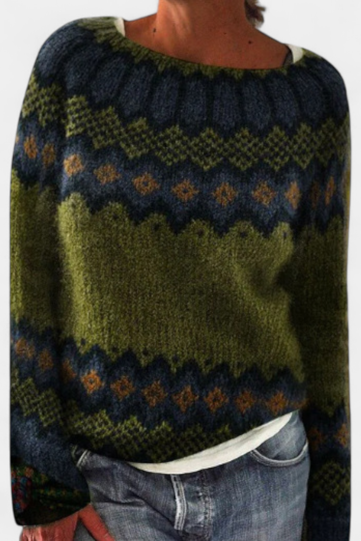 Jolessa Jersey de Punto con Estampado Nórdico